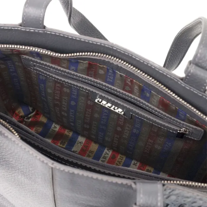 Ділова сумка KARYA 20833 шкіряна Сірий