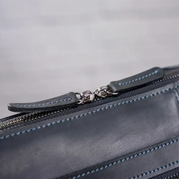 Деловая мужская кожаная сумка на плечо SHVIGEL 11246 Черная