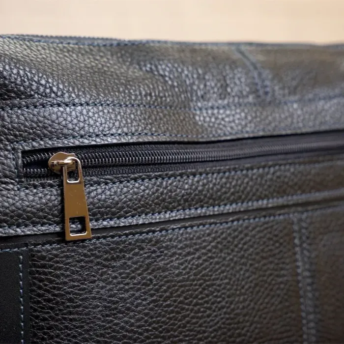 Ділова чоловіча сумка зі шкіри флотар на плече SHVIGEL 11244 Чорна