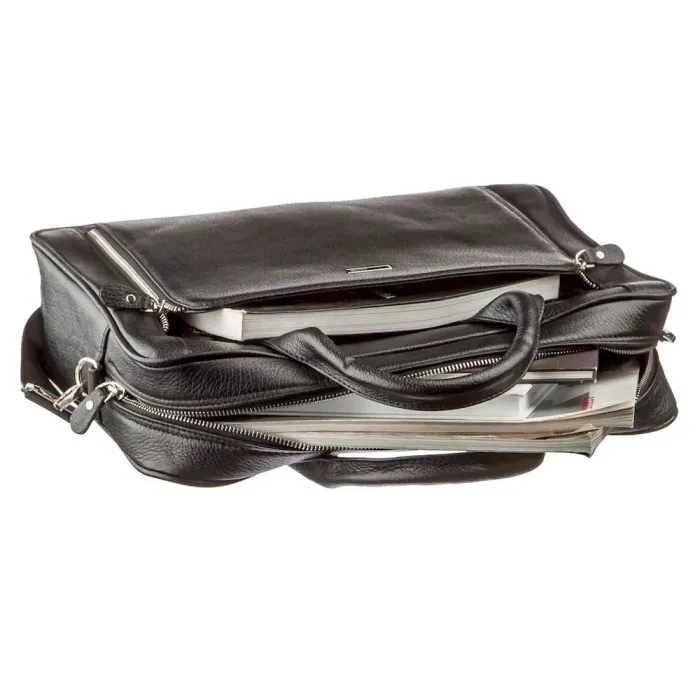 Ділова чоловіча сумка зі шкіри KARYA 17284 Чорна