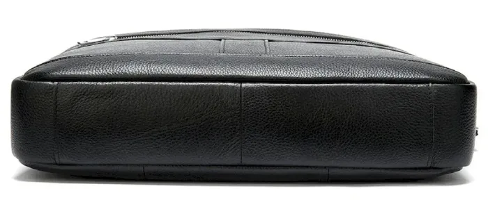 Ділова чоловіча сумка із зернистої шкіри Vintage 14886 Чорна