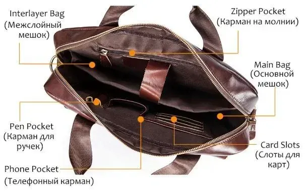 Ділова сумка чоловіча шкіряна Vintage 14792