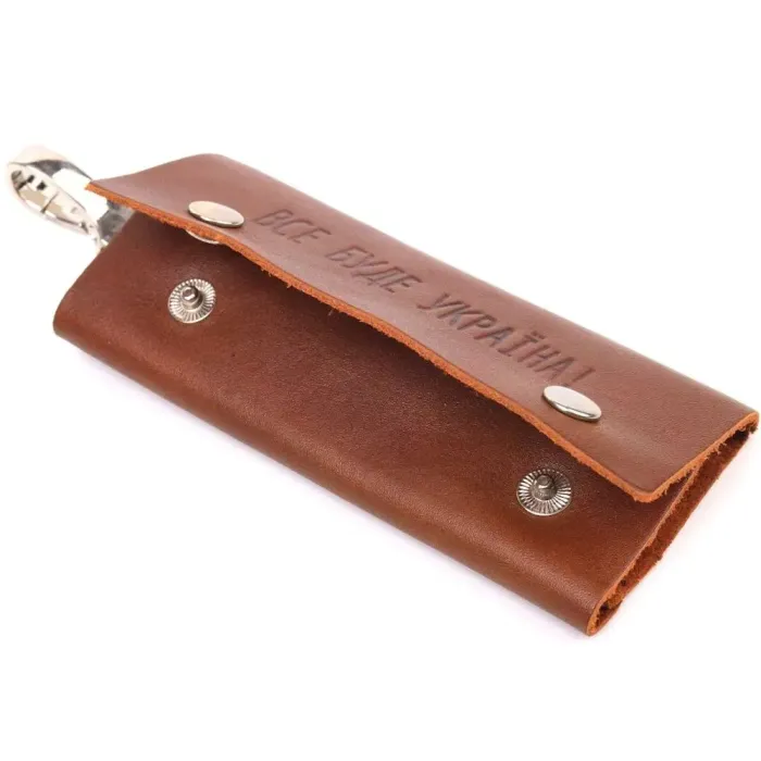 Добротна ключниця в глянцевій шкірі Україна GRANDE PELLE 16722 Світло-коричнева
