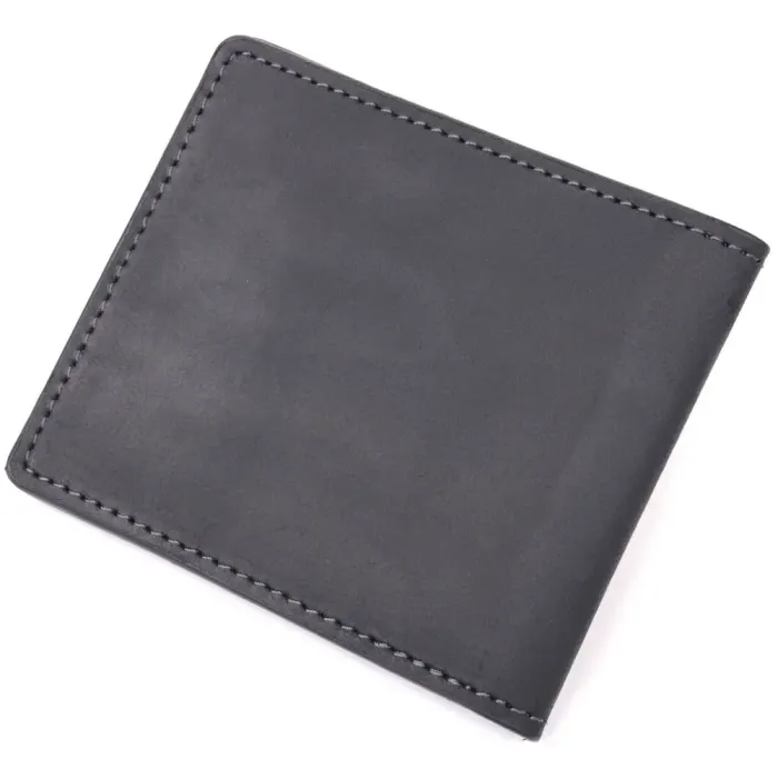 Добротна обкладинка з вінтажної шкіри для посвідчення учасника бойових дій Україна GRANDE PELLE 16759 Чорна