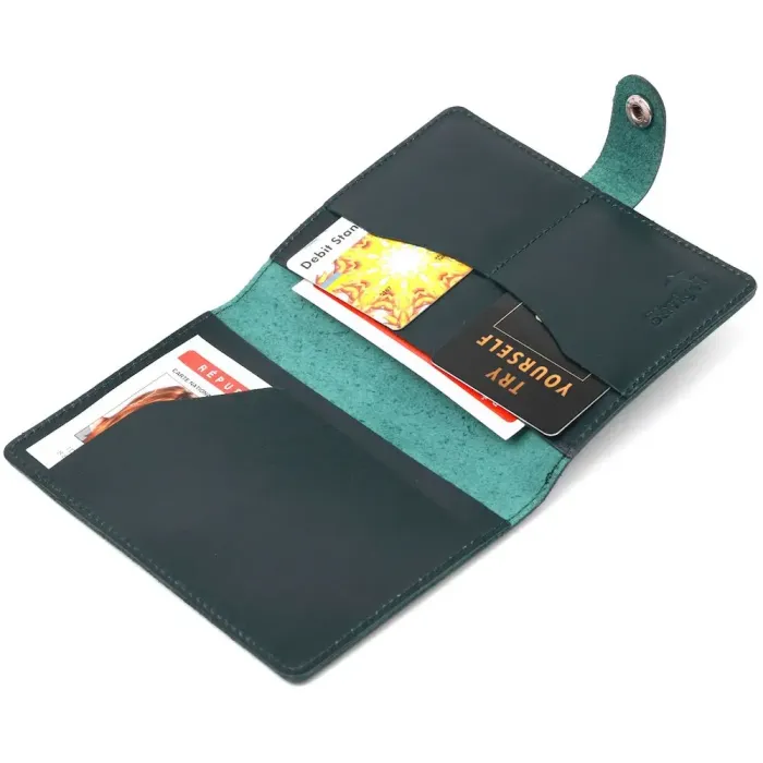 Добротная обложка на документы из натуральной кожи Shvigel 16527 Зеленый