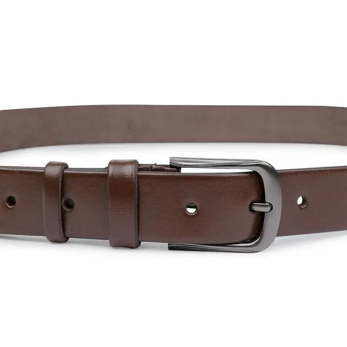 Добротный кожаный мужской ремень Vintage 20709 Коричневый