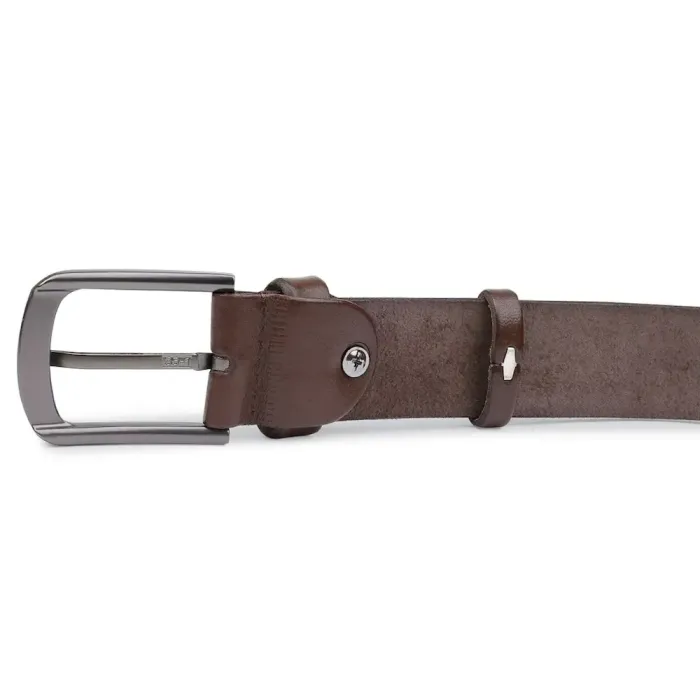 Добротный кожаный мужской ремень Vintage 20709 Коричневый