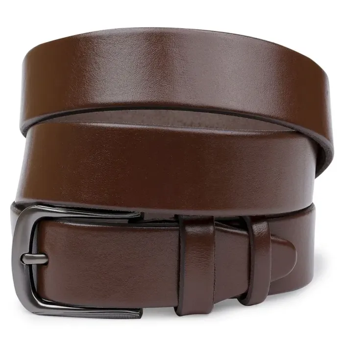 Добротный кожаный мужской ремень Vintage 20709 Коричневый