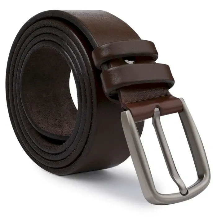 Добротный кожаный мужской ремень Vintage 20742 Коричневый