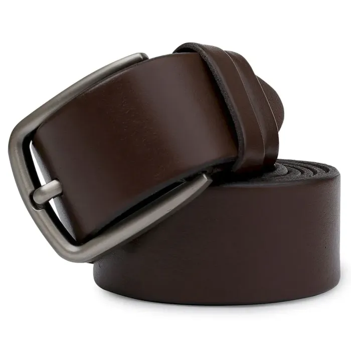Добротный кожаный мужской ремень Vintage 20742 Коричневый