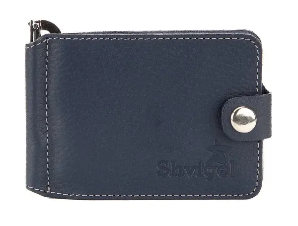 Добротний шкіряний затискач для грошей SHVIGEL 16142
