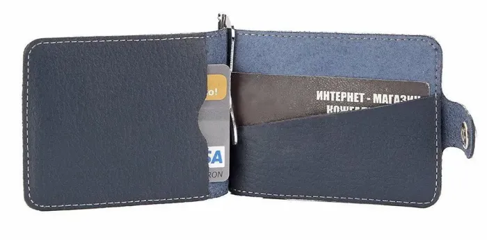 Добротний шкіряний затискач для грошей SHVIGEL 16142