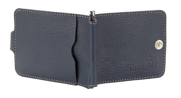 Добротний шкіряний затискач для грошей SHVIGEL 16142