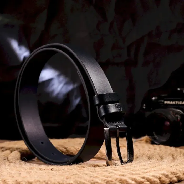 Добротний чоловічий ремінь під штани з натуральної шкіри Grande Pelle 21453