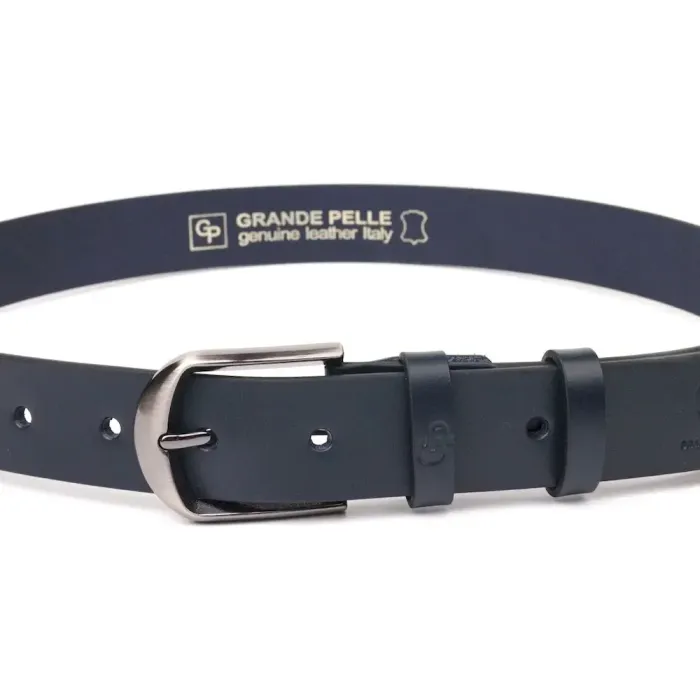 Добротний чоловічий ремінь під штани з натуральної шкіри Grande Pelle 21453