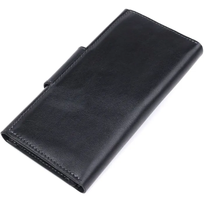 Добротний вертикальний клатч унісекс на хлястиці з магнітом GRANDE PELLE 11221 Синій