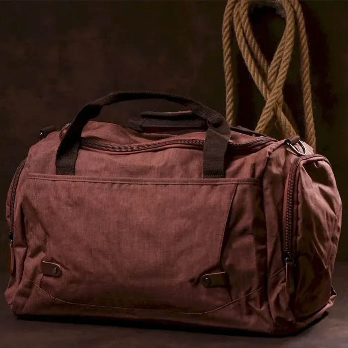 Дорожня сумка текстильна Vintage 20138 Коричнева