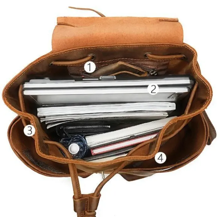 Дорожній матовий рюкзак Vintage 14888 Коньячний