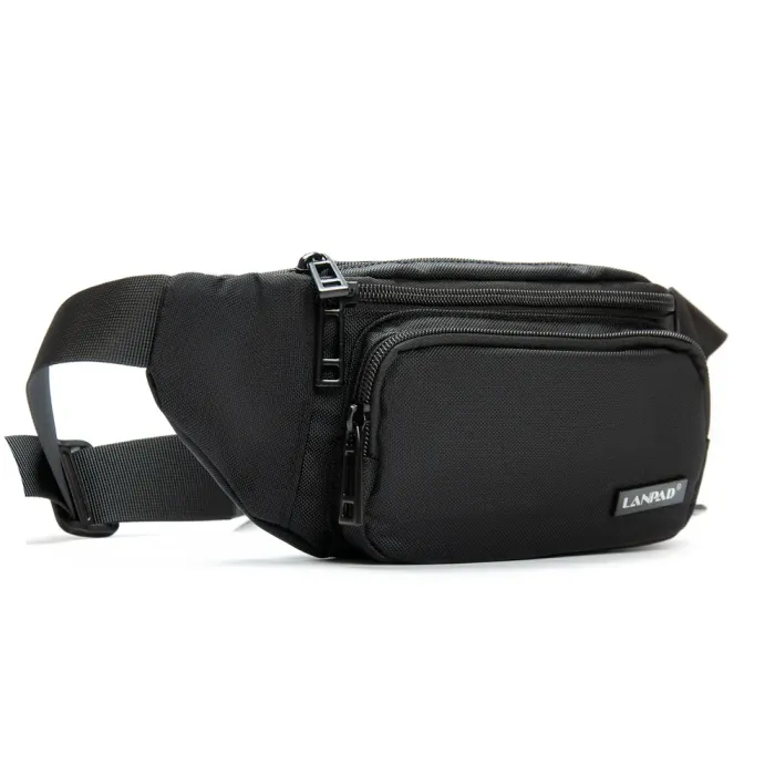 Сумка Мужская На пояс нейлон Lanpad 35002 black