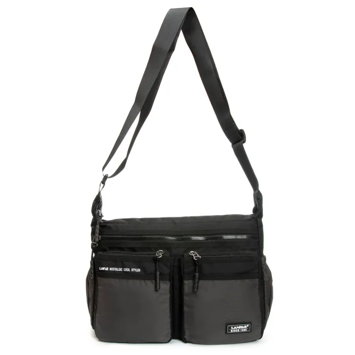 Сумка Мужская На Плечо нейлон Lanpad 8644 grey почтальон
