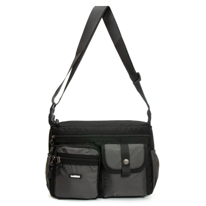 Сумка Мужская На Плечо нейлон Lanpad 26001 grey почтальон