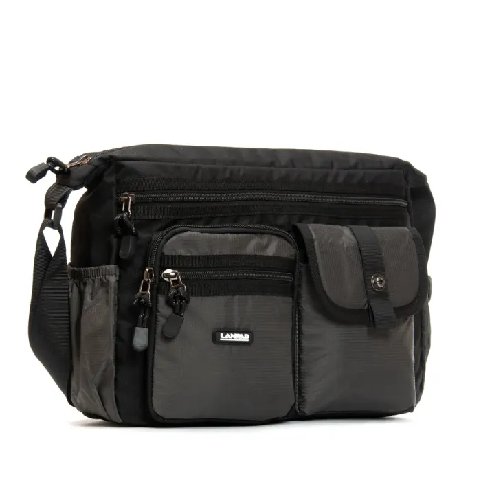 Сумка Мужская На Плечо нейлон Lanpad 26001 grey почтальон