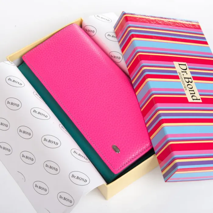 Кошелек Rainbow Женский кожа DR. BOND WRS-501-2 plum-red