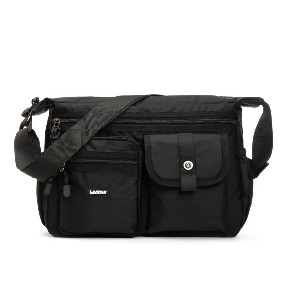 Сумка Мужская На Плечо нейлон Lanpad 26001 black почтальон