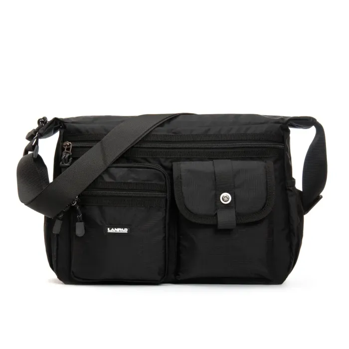 Сумка Мужская На Плечо нейлон Lanpad 26001 black почтальон