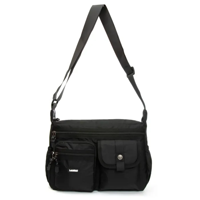 Сумка Мужская На Плечо нейлон Lanpad 26001 black почтальон