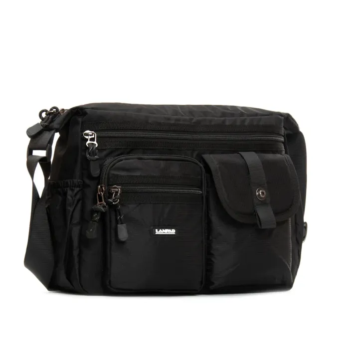 Сумка Мужская На Плечо нейлон Lanpad 26001 black почтальон