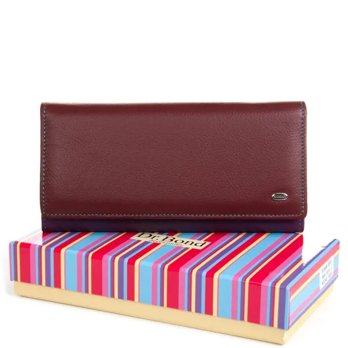 Кошелек Rainbow Женский кожа DR. BOND WRS-501-2 wine red