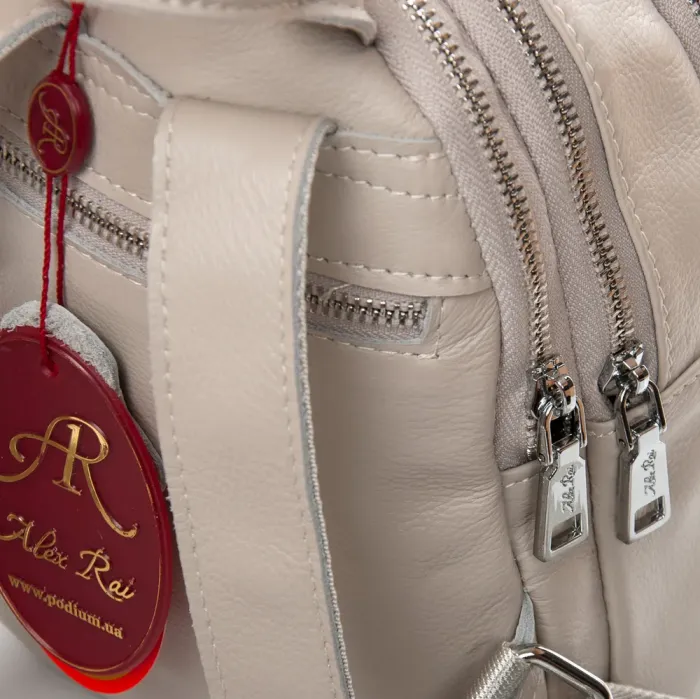 Сумка Женская Рюкзак кожа ALEX RAI 2058-9 l.beige