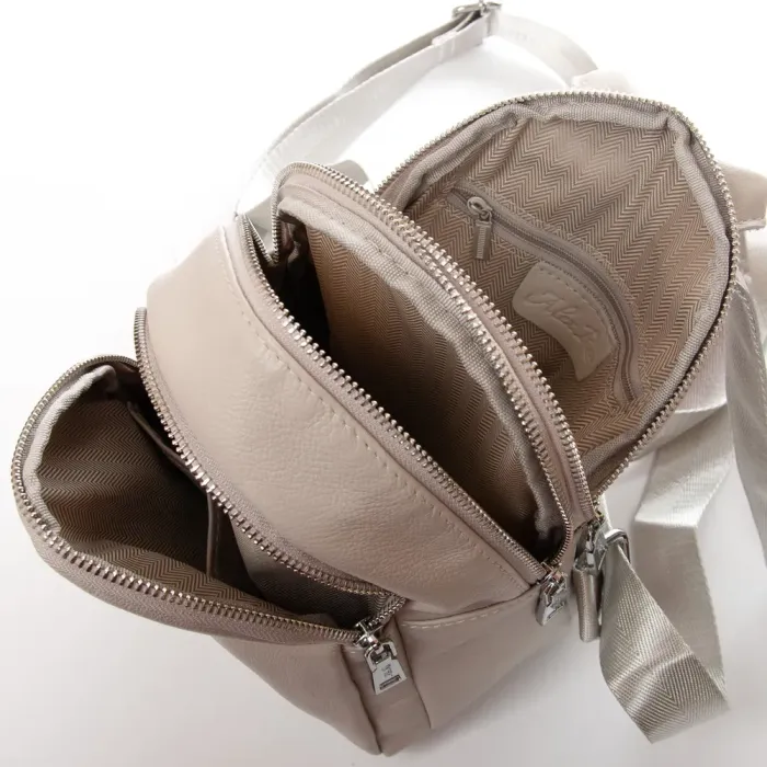 Сумка Женская Рюкзак кожа ALEX RAI 2058-9 l.beige