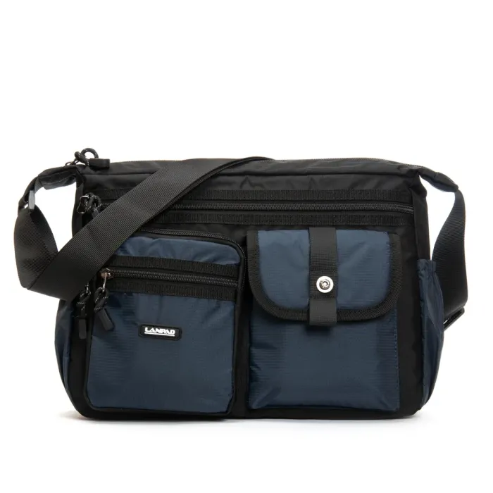 Сумка Мужская На Плечо нейлон Lanpad 26001 blue почтальон