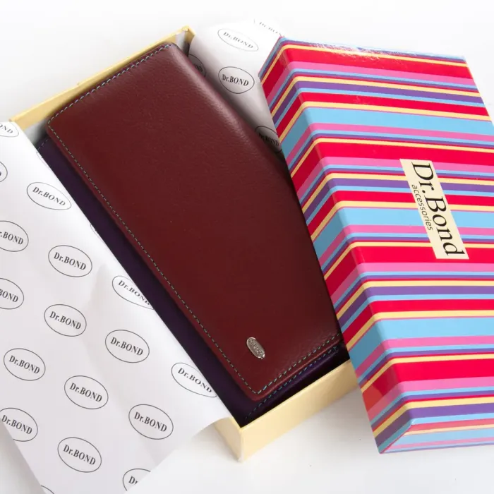 Кошелек Rainbow Женский кожа DR. BOND WRS-501-2 wine red