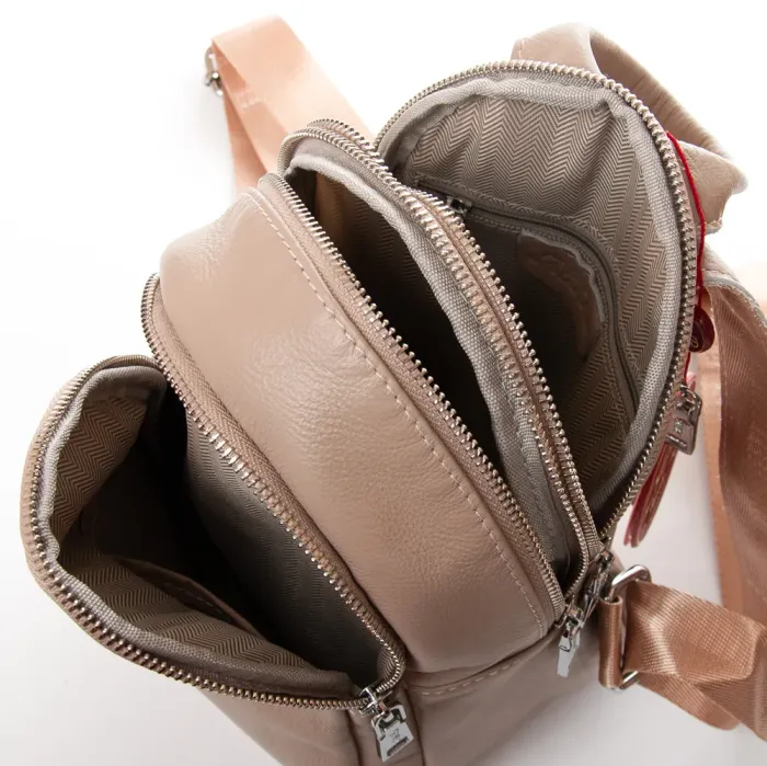 Сумка Женская Рюкзак кожа ALEX RAI 2058-9 beige