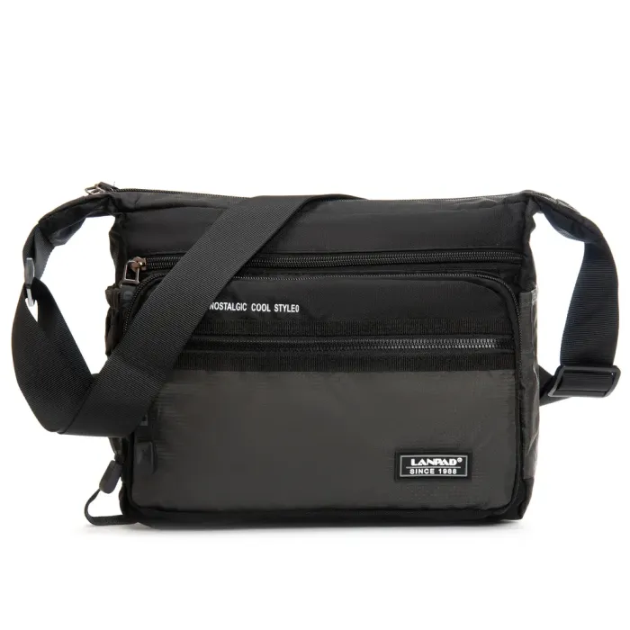 Сумка Мужская На Плечо нейлон Lanpad 8645 grey почтальон