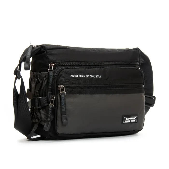 Сумка Мужская На Плечо нейлон Lanpad 8645 grey почтальон
