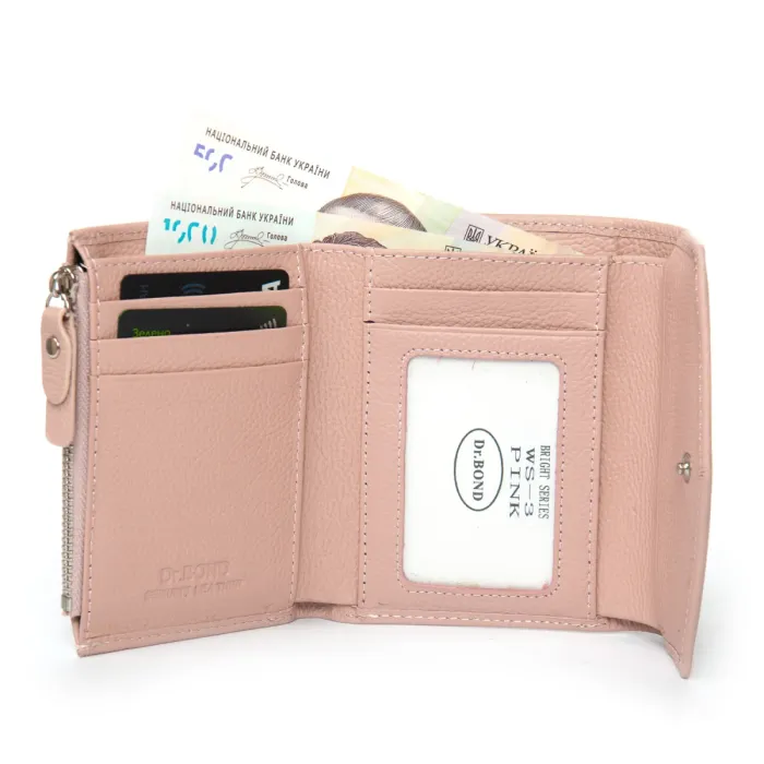 Кошелек Bright Женский кожа DR. BOND WS-3 pink