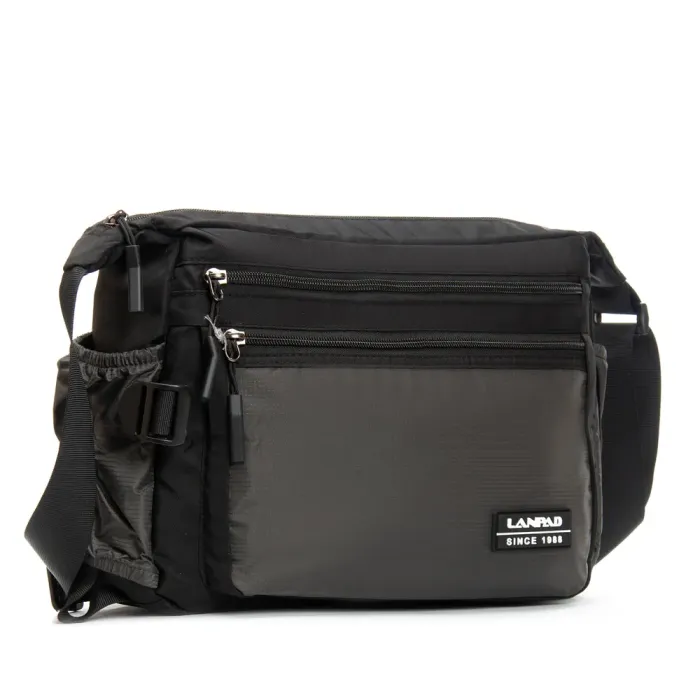 Сумка Мужская На Плечо нейлон Lanpad 82012 grey почтальон