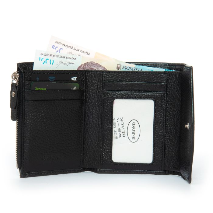 Кошелек Bright Женский кожа DR. BOND WS-3 black