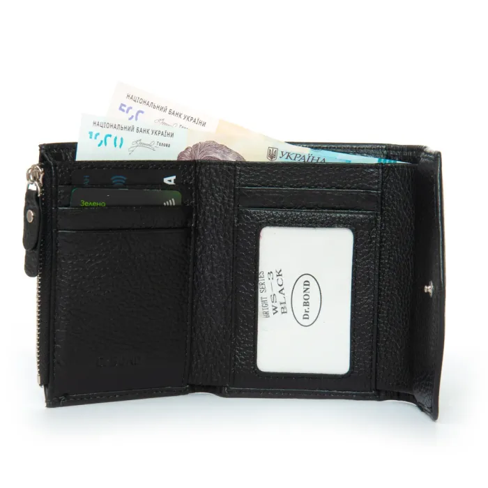 Кошелек Bright Женский кожа DR. BOND WS-3 black