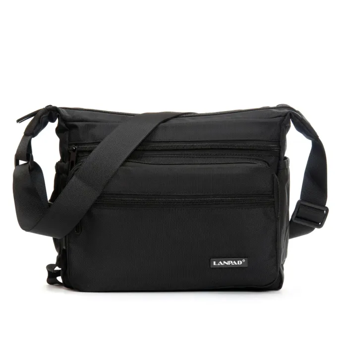 Сумка Мужская На Плечо нейлон Lanpad 8659 black почтальон