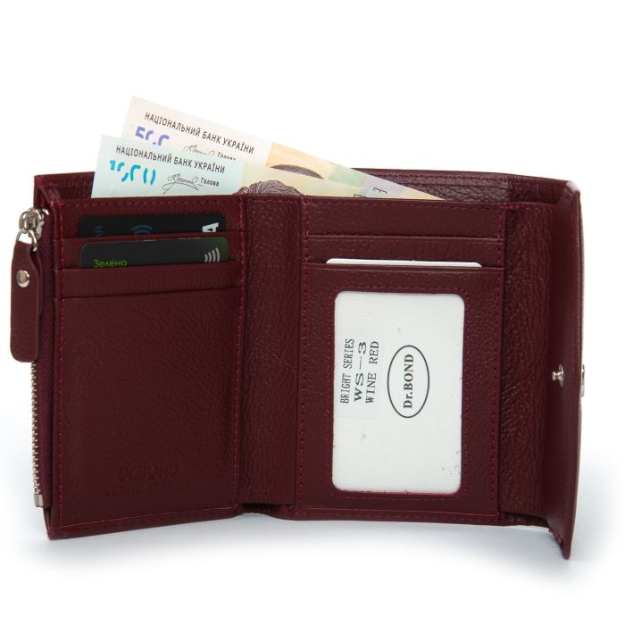 Кошелек Bright Женский кожа DR. BOND WS-3 wine red