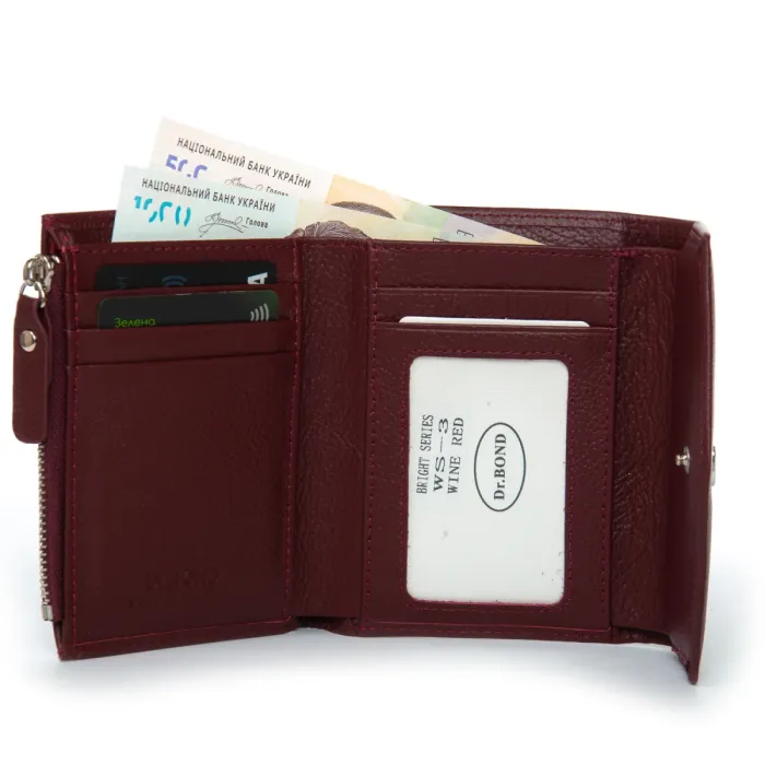 Кошелек Bright Женский кожа DR. BOND WS-3 wine red