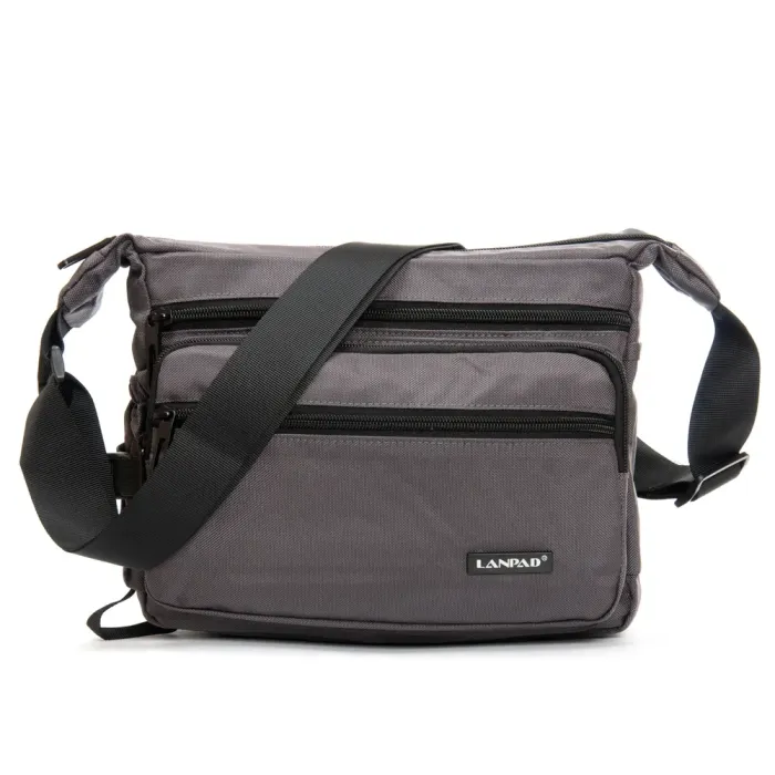 Сумка Мужская На Плечо нейлон Lanpad 8659 grey почтальон