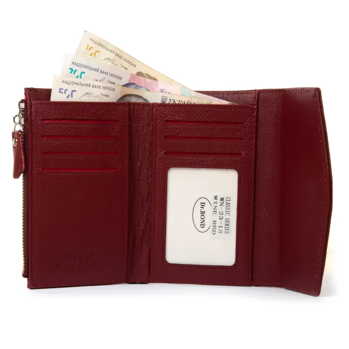 Гаманець Classic Жіноча шкіра DR. BOND WN-23-18 wine-red