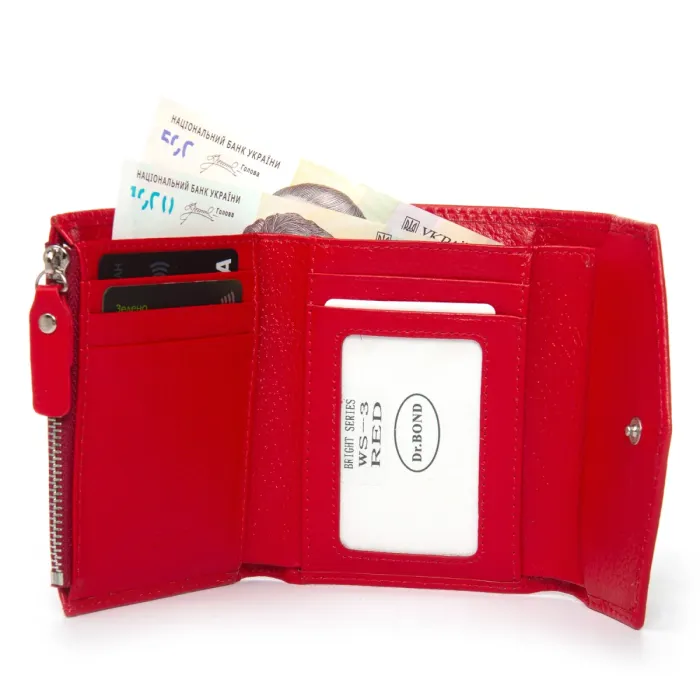 Кошелек Bright Женский кожа DR. BOND WS-3 red