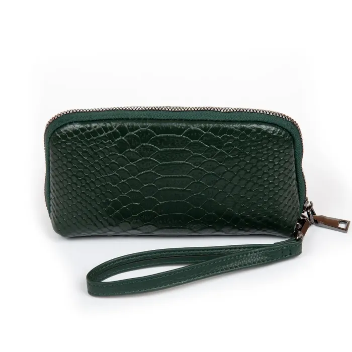 Косметичка кожа 60095-5 d.green